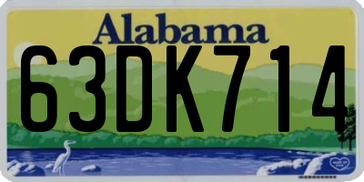 AL license plate 63DK714