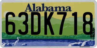 AL license plate 63DK718