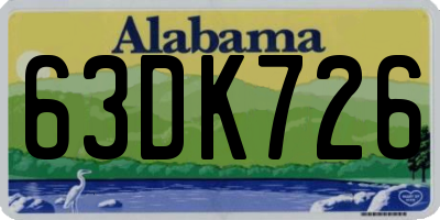 AL license plate 63DK726