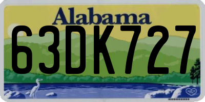 AL license plate 63DK727