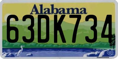 AL license plate 63DK734