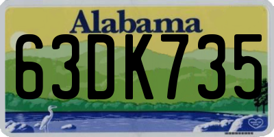 AL license plate 63DK735