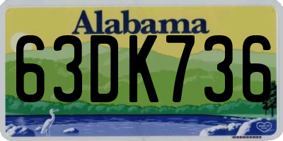 AL license plate 63DK736