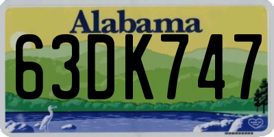 AL license plate 63DK747