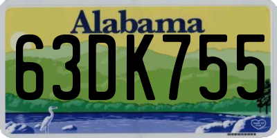 AL license plate 63DK755