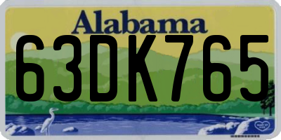 AL license plate 63DK765