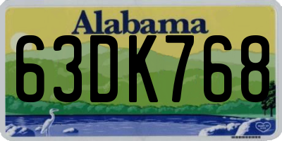 AL license plate 63DK768