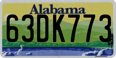 AL license plate 63DK773