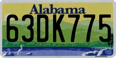 AL license plate 63DK775