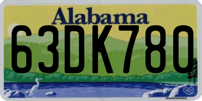 AL license plate 63DK780