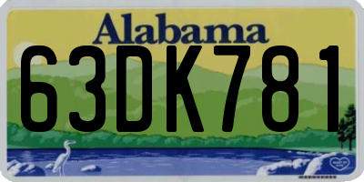 AL license plate 63DK781