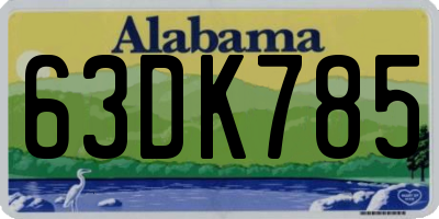 AL license plate 63DK785
