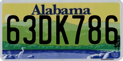 AL license plate 63DK786