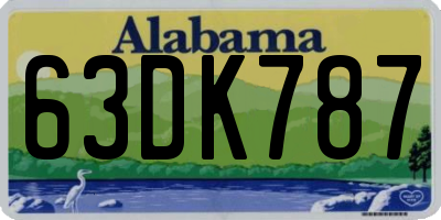 AL license plate 63DK787