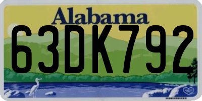 AL license plate 63DK792