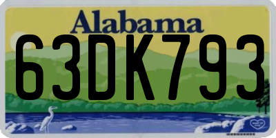 AL license plate 63DK793