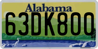 AL license plate 63DK800