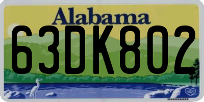 AL license plate 63DK802