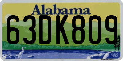 AL license plate 63DK809