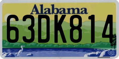 AL license plate 63DK814