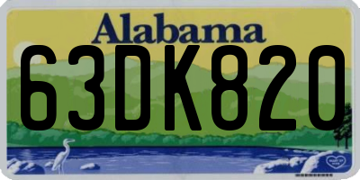 AL license plate 63DK820