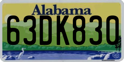 AL license plate 63DK830