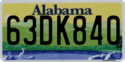 AL license plate 63DK840