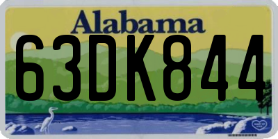 AL license plate 63DK844