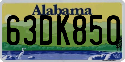 AL license plate 63DK850