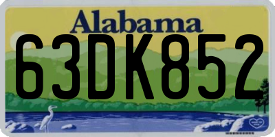 AL license plate 63DK852