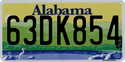 AL license plate 63DK854