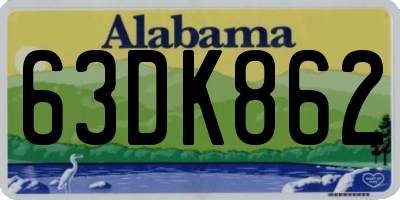 AL license plate 63DK862