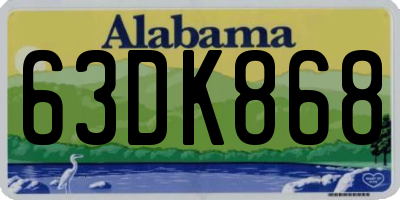 AL license plate 63DK868