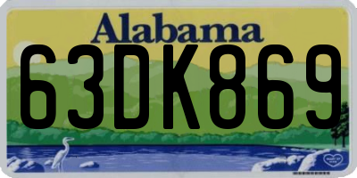AL license plate 63DK869