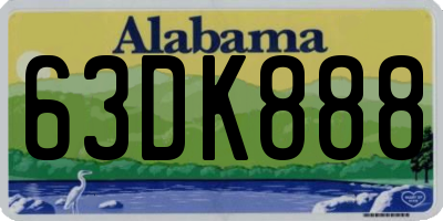 AL license plate 63DK888