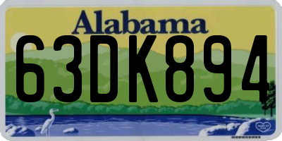 AL license plate 63DK894