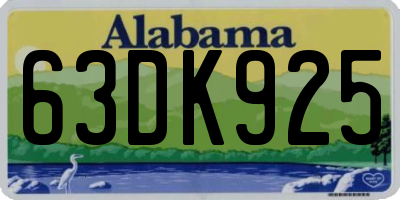 AL license plate 63DK925