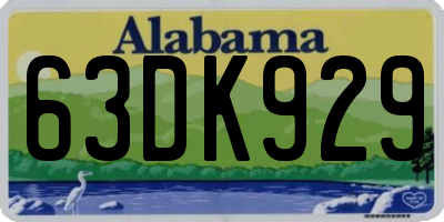 AL license plate 63DK929