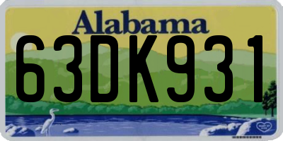 AL license plate 63DK931