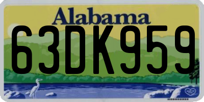 AL license plate 63DK959