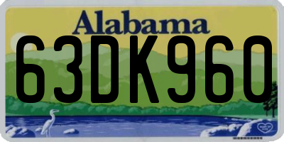 AL license plate 63DK960