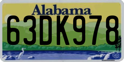 AL license plate 63DK978