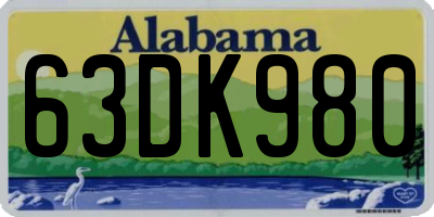 AL license plate 63DK980
