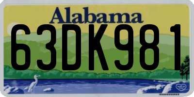 AL license plate 63DK981