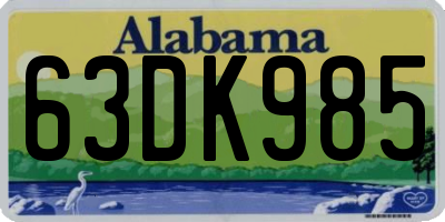 AL license plate 63DK985