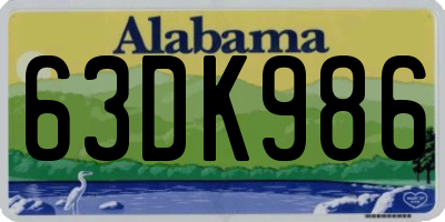 AL license plate 63DK986