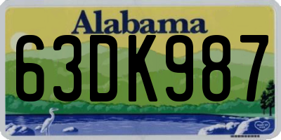 AL license plate 63DK987