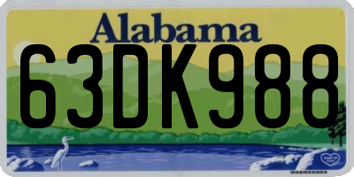 AL license plate 63DK988