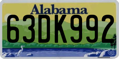 AL license plate 63DK992
