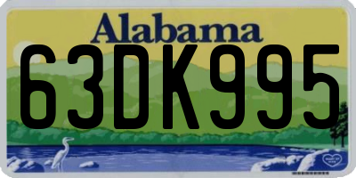 AL license plate 63DK995